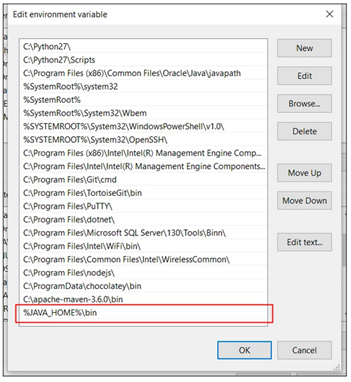 Adding JAVA_HOME Environment Variable